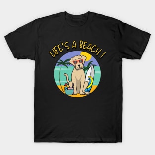 Funny Big Dog is chilling on the beach T-Shirt